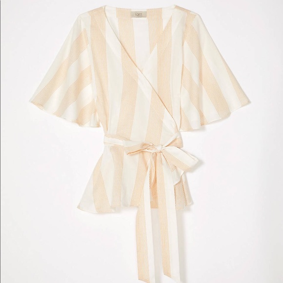 LOFT Tops - Striped wrap top